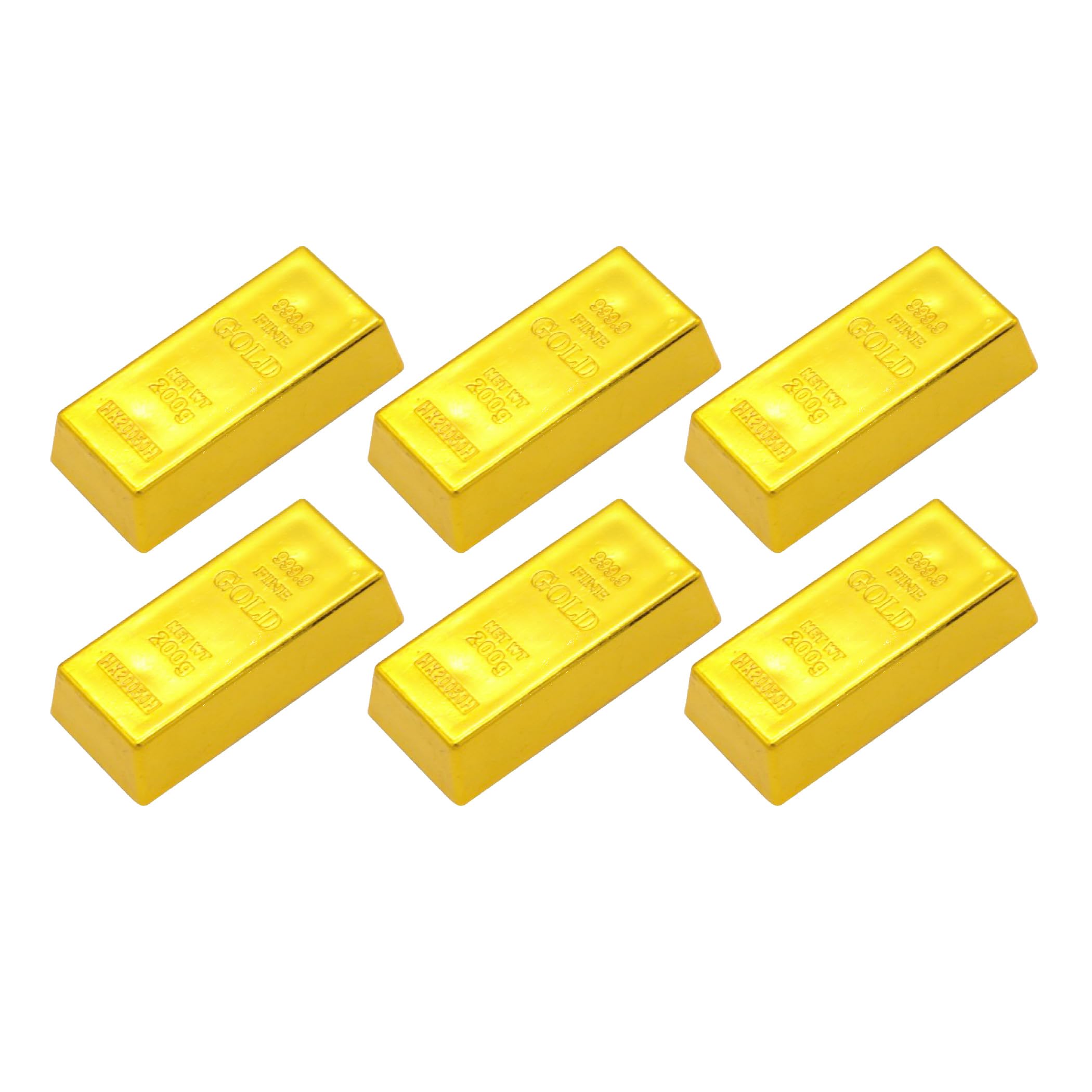 

Felimoa Gold Bar Replica Display Decoration Gold Nugget 6 x x of 2.8 1.7cm (Set 6)