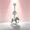 Cute Sweet Dangle Belly Button Rings  Butterfly Heart Navel Ring Stainless Steel Body Piercing Jewelry