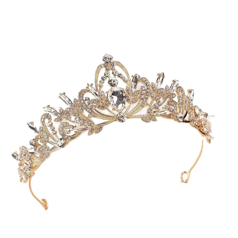Zinc Zinc Alloy Queen Rhinestone Baroque Women Hair Accessories Tiara Bride Crown Korean Style Headband