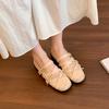 Französisches Retro-Design Mary Jane Schuhe mit quadratischer Spitze und Kreuzschnalle Damen 2025 Sommer neue vielseitige Ballerinas