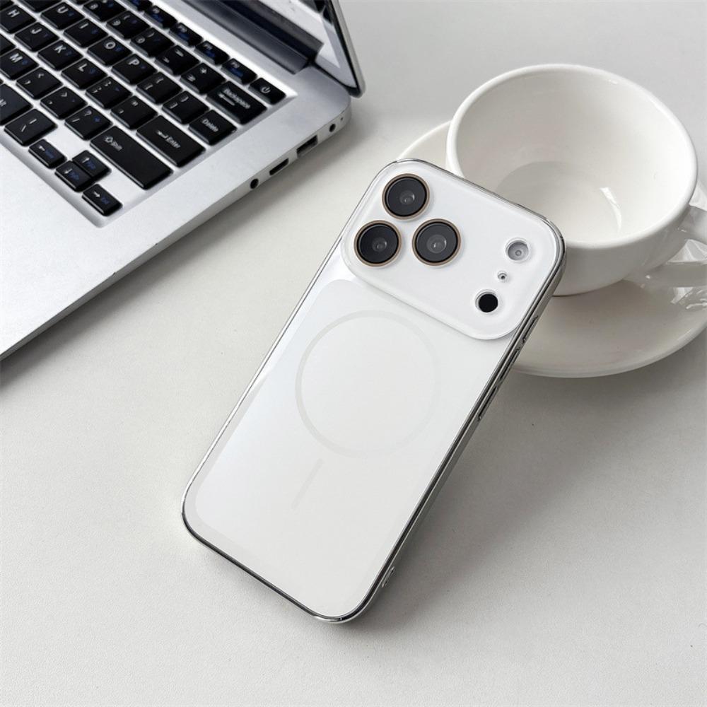 Luxury Matte Plating For Magsafe Magnetic Laser Camera Case for iPhone 17 Pro Max 16 15 14 13 Wireless Charging Protection Cover