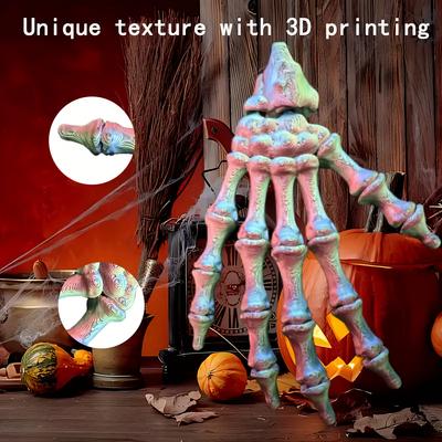 1pc 3D Printed Movable Skeleton Hand Joint Model - Flexible Articulated Palm Figurine, Collectible Desk Toy for Stress Relief