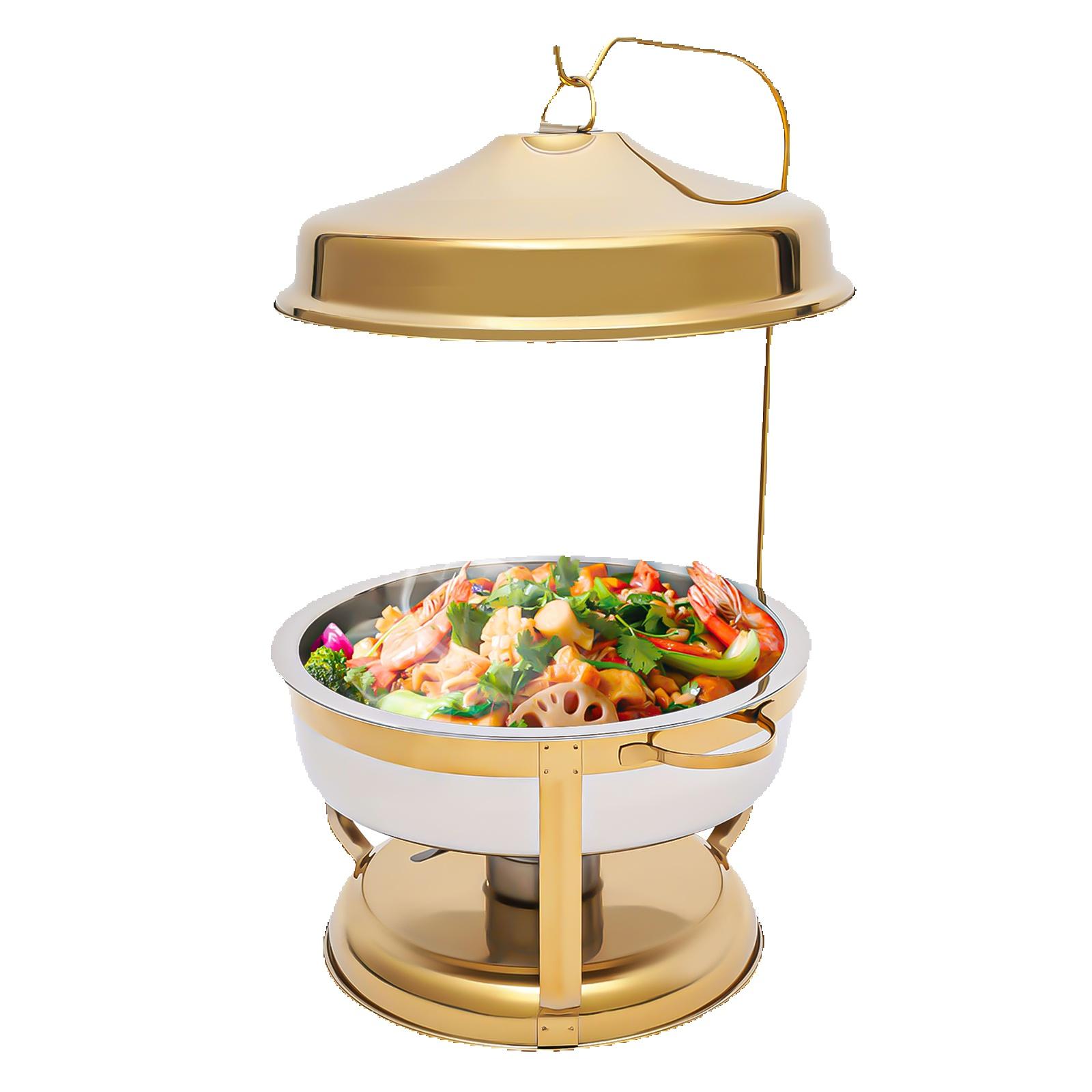 

Набор мармитов для фуршета, 9 л, круглые мармиты из нержавеющей стали с крышкой и подогревателями для вечеринки (Золото) золотой