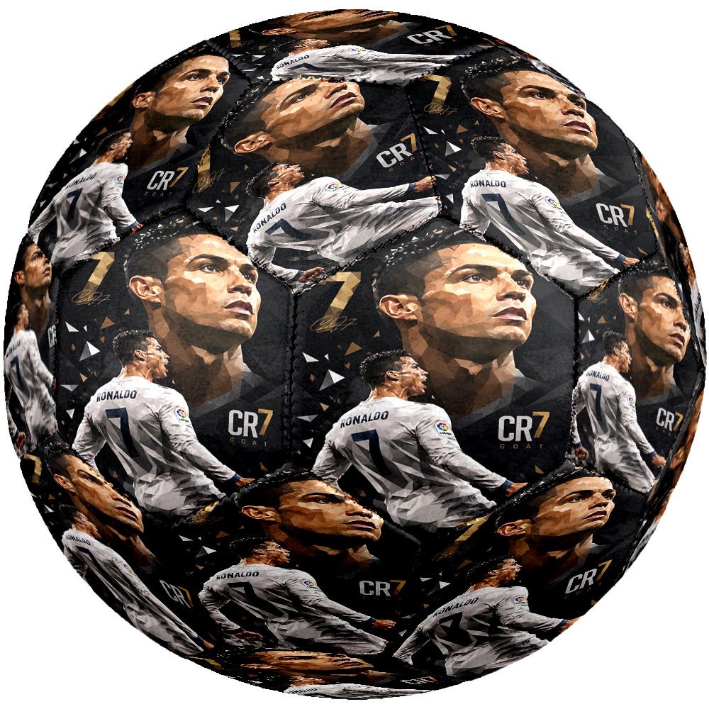 Ronaldo's Geometric Soccer Player Art Soccer Ball Size 5 Football Machine-Stitched Indoor/Outdoor Universal Football Surprise Collection Gift