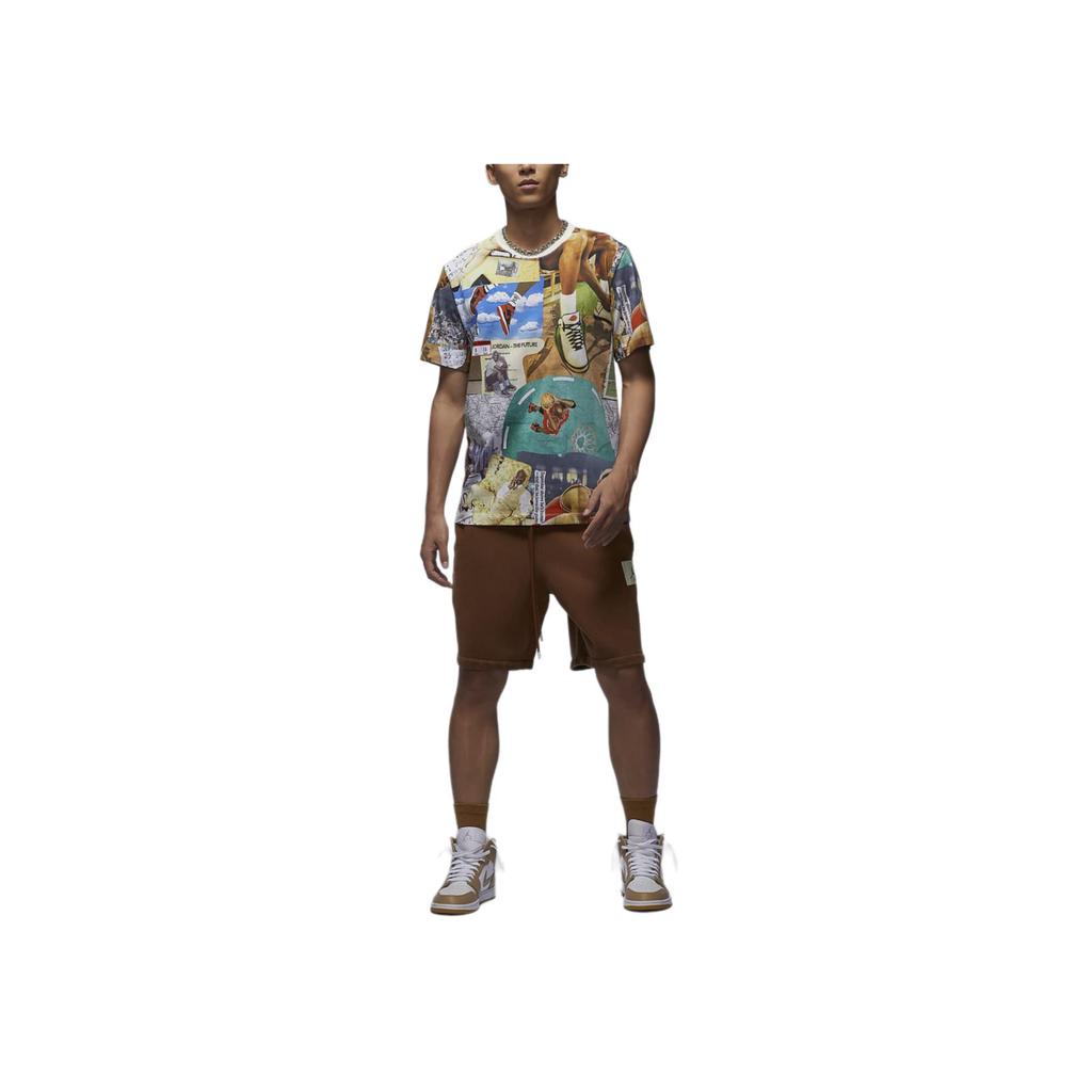 Jordan Flight Essentials Logo Print Round Neck Outdoor Casual Sports Short Sleeve T-Shirt Men Tops White FZ1924100