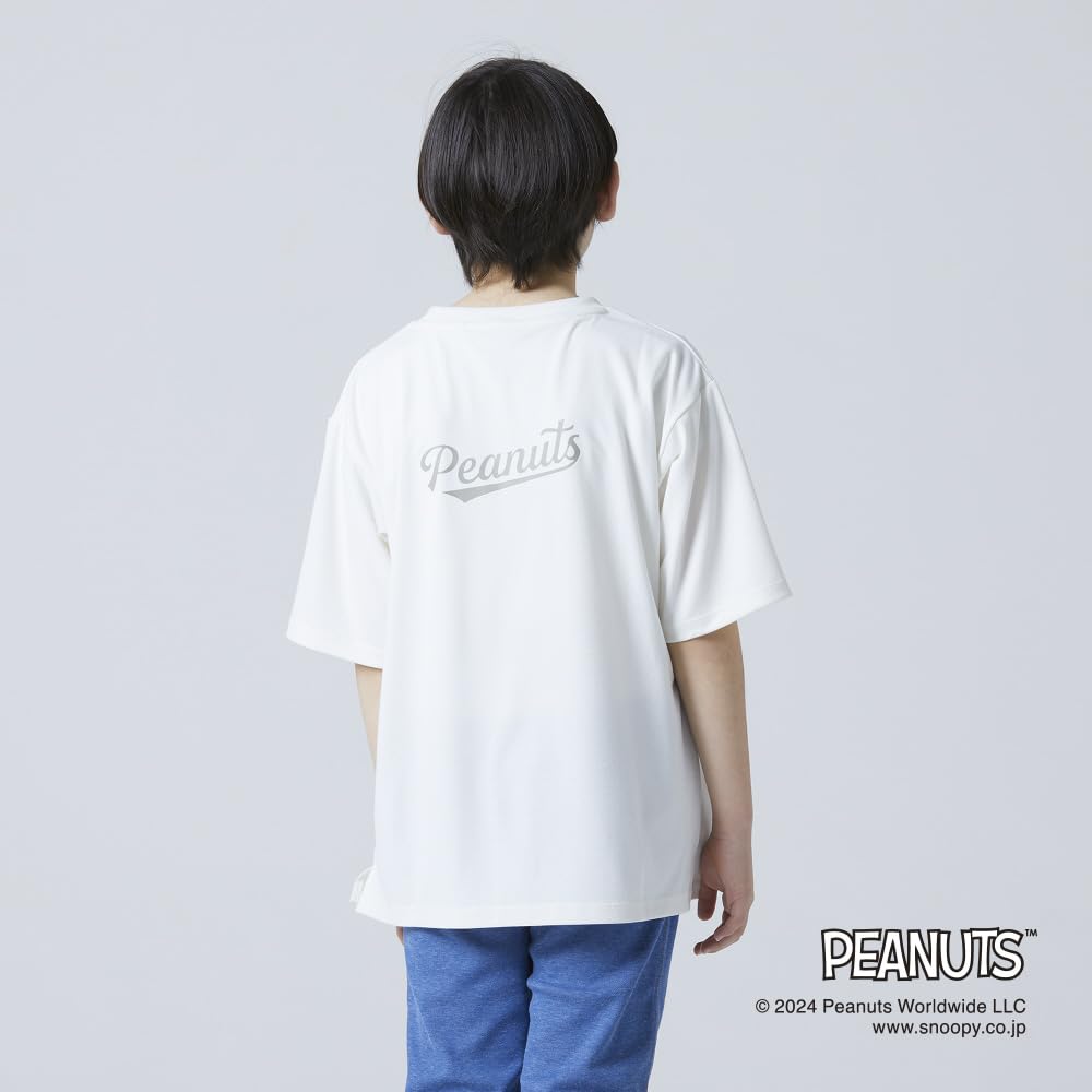 PEANUTS Recycled Polyester Marshmallow White [Mizuno] T-Shirt, Parent-Child Coordination, Snoopy, (B2MABY05)