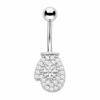 Silver Color Dangle Butterfly Flower Belly Button Ring Stainless Steel Sexy Navel Piercing Jewelry