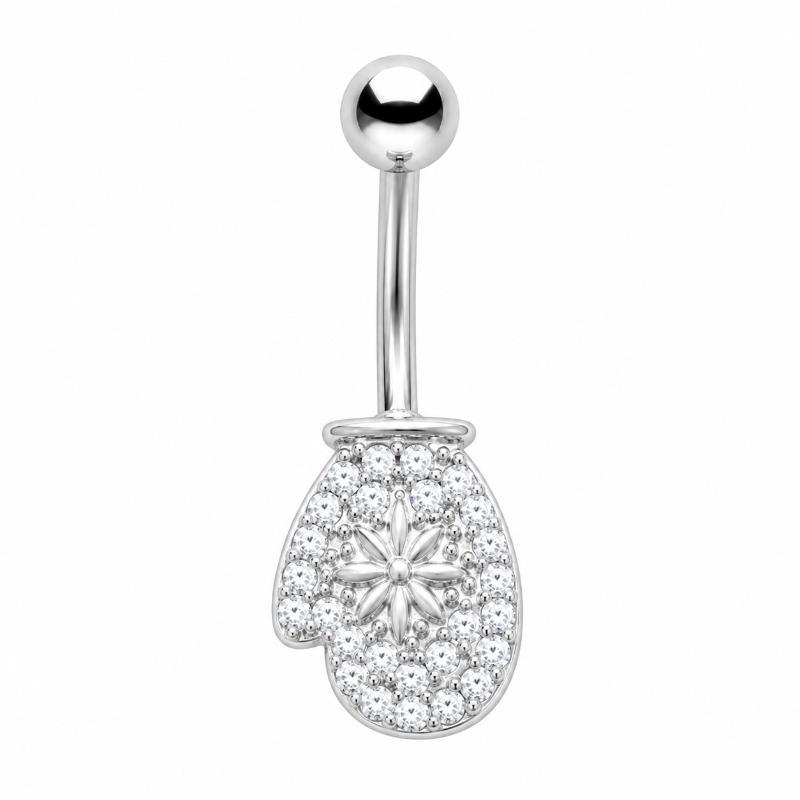 Silver Color Dangle Butterfly Flower Belly Button Ring Stainless Steel Sexy Navel Piercing Jewelry