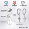 Punk Thorns Cross Hoop Earrings for Men Women,Anti Allergy Stainless Steel Metal Huggies,Waterproof Piercing Jewelry