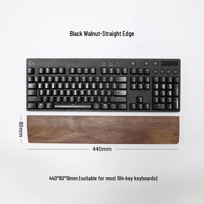 Black Walnut Solid Wood Keyboard & Mouse Wrist Rest Pad