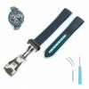 Swatch X OMEGA Rubber Strap with Blue Turquoise D-Buckle (Dark & Green/POLAR LIGHTS)