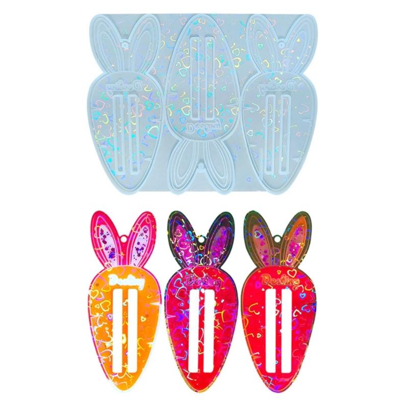 Carrot Shape Hair Clip Mold Small Hair Accessories Moulds Silicone Texture Suitable for Home and School Workshops