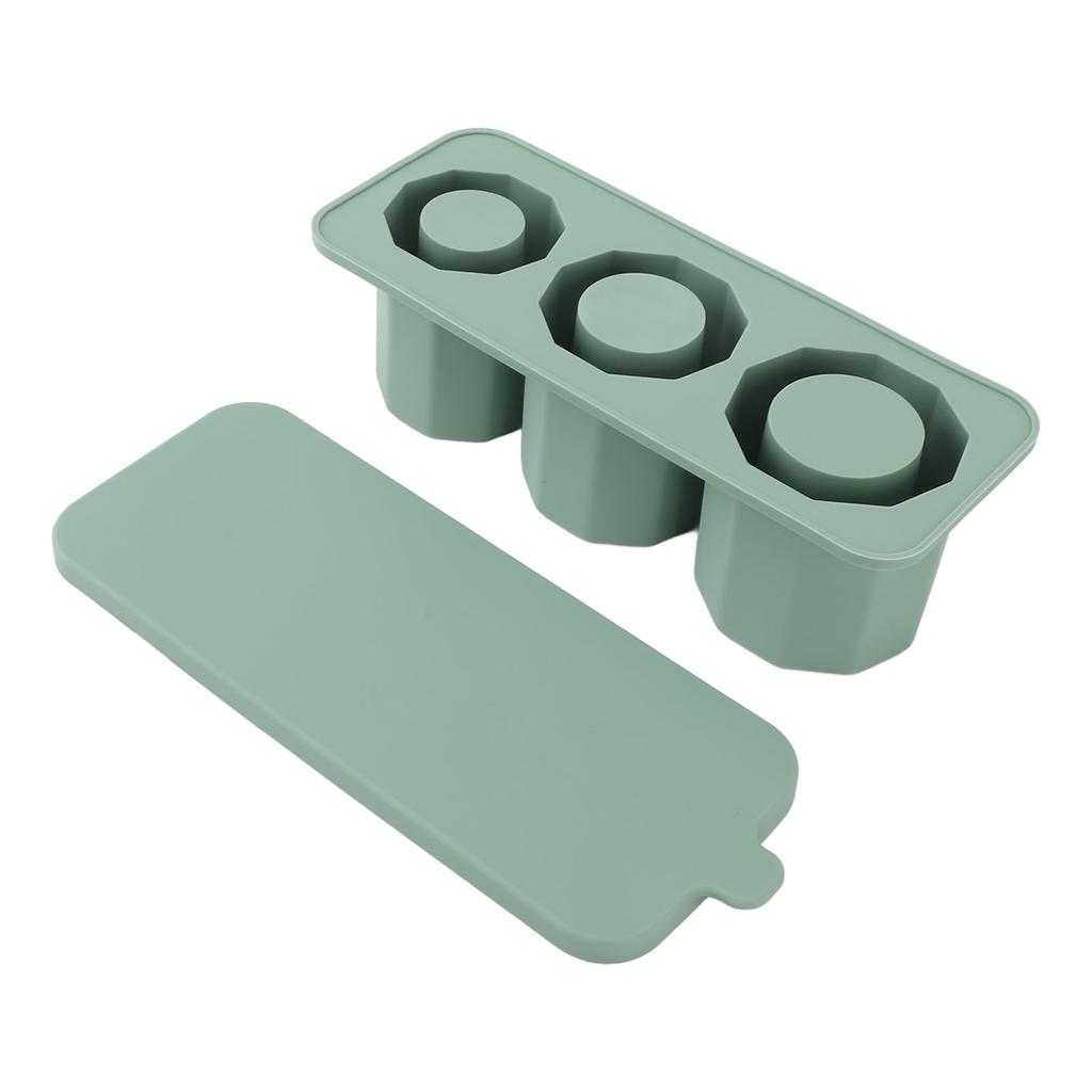 Ice Cube Tray For Tumbler Easy To Release Silicone Hollow Cylinder Ice Mold with Lid for Freezer