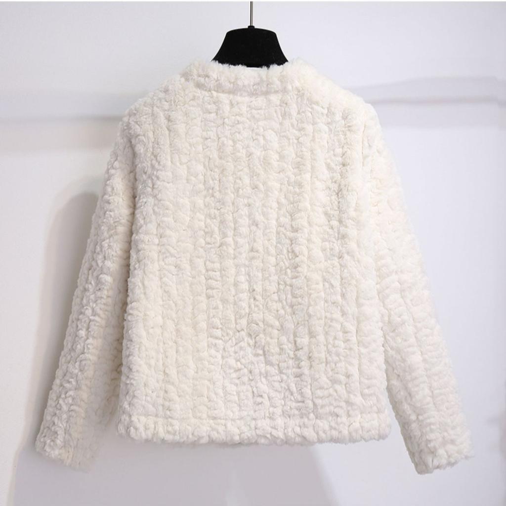 Little Lamb Fur Coat Women's Autumn and Winter Fur One-piece Short Jacket