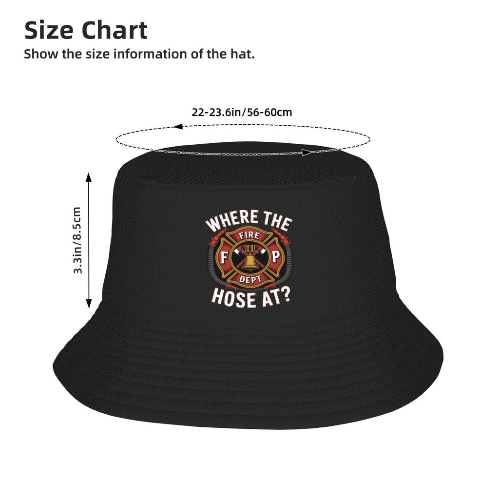 Fire Department Firefighter Fireman Bucket Hat Hip Hop Fisherman Caps For Unisex Beach Travel Visor Hats Personality Design Cap