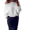 Ebay Autumn And Winter New Women'S One-Word Neck Sweater Sexy Off-The-Shoulder Bat-Sleeved Knitted Sweater Women