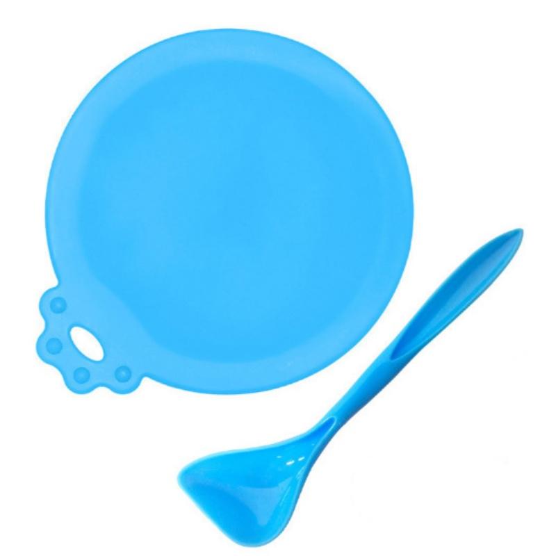 

Новые 2 шт. Многоразовые крышки для банок с кормом для домашних животных Силиконовые для собак кошек Хранение Жестяная крышка Крышка Уплотнительная крышка с ложкой небесно-голубой