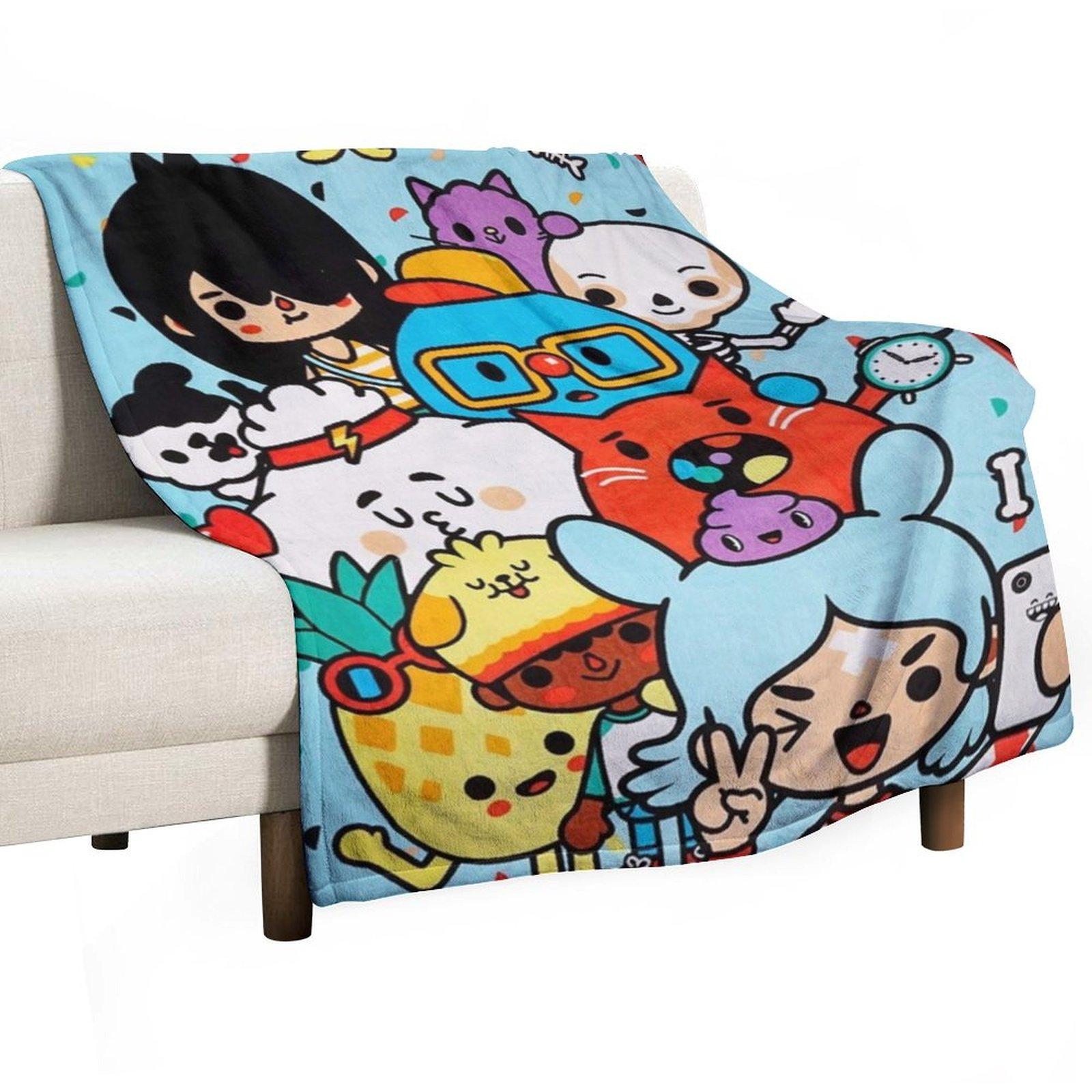 

Toca boca life kids happy Throw Blanket Hairys Luxury Heavy manga Blankets 30x40in