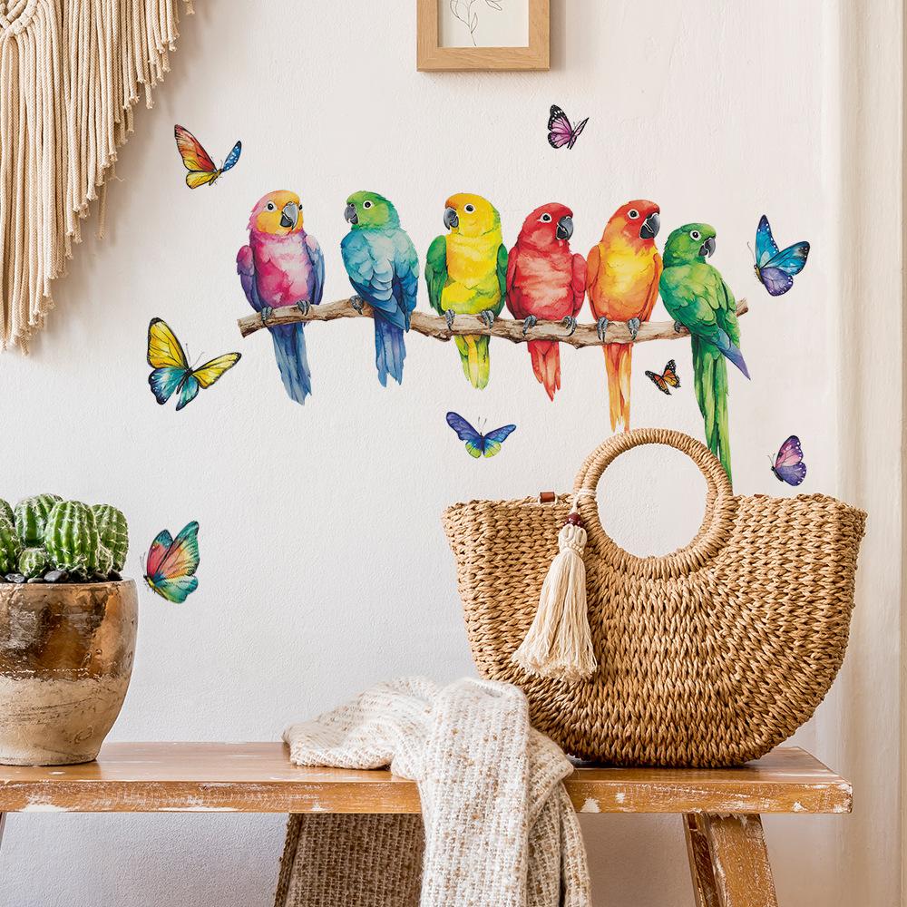 Painted Branch Bird Butterfly Bedroom Living Room Home Wall Background Beautification Decoration Wall Stickers