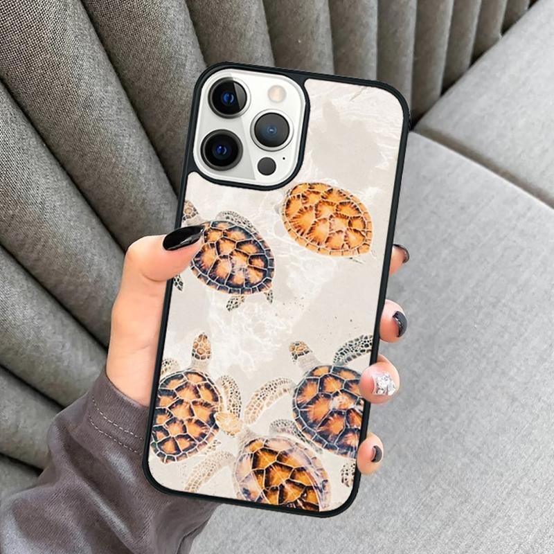 warming green turtles Phone Case For iPhone 17 Air 16 16e 15 13 14 Pro Max 11 12 Plus 2022 MAX Shell Cover coque
