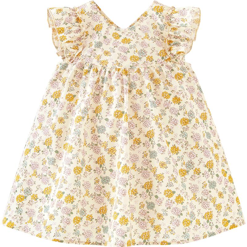 Mini Balabala Girls' Pure Cotton Floral A-line Dress