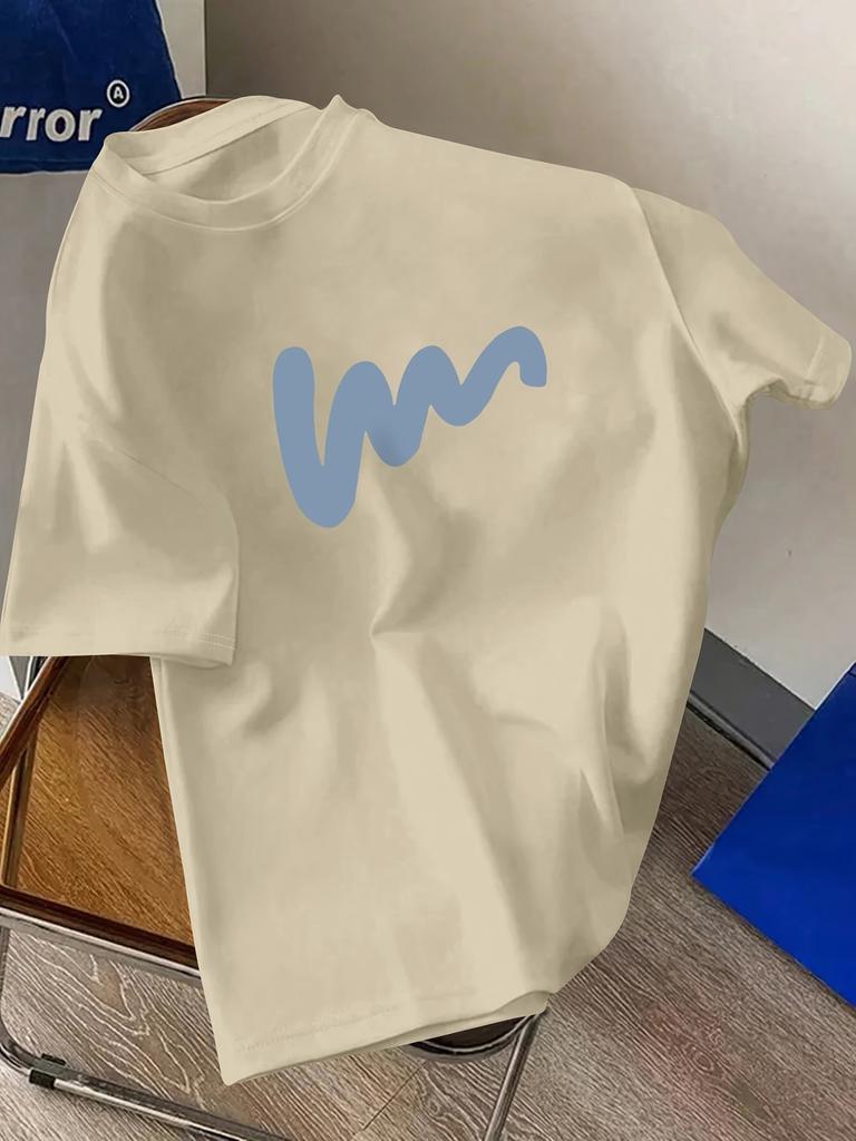 Kreatives Herren-Grafikprint-Oberteil - Lässiges kurzärmeliges Rundhals-T-Shirt für Sommer und Frühling im Freien