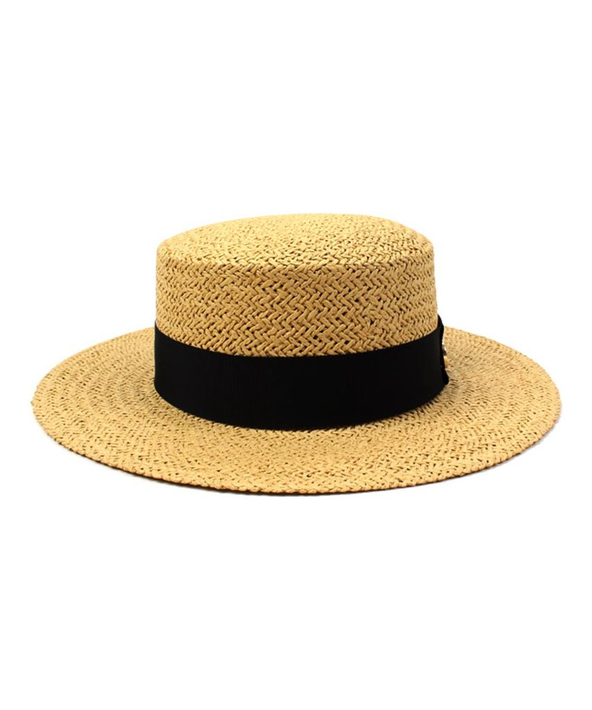 Beige Flat Panama Hat