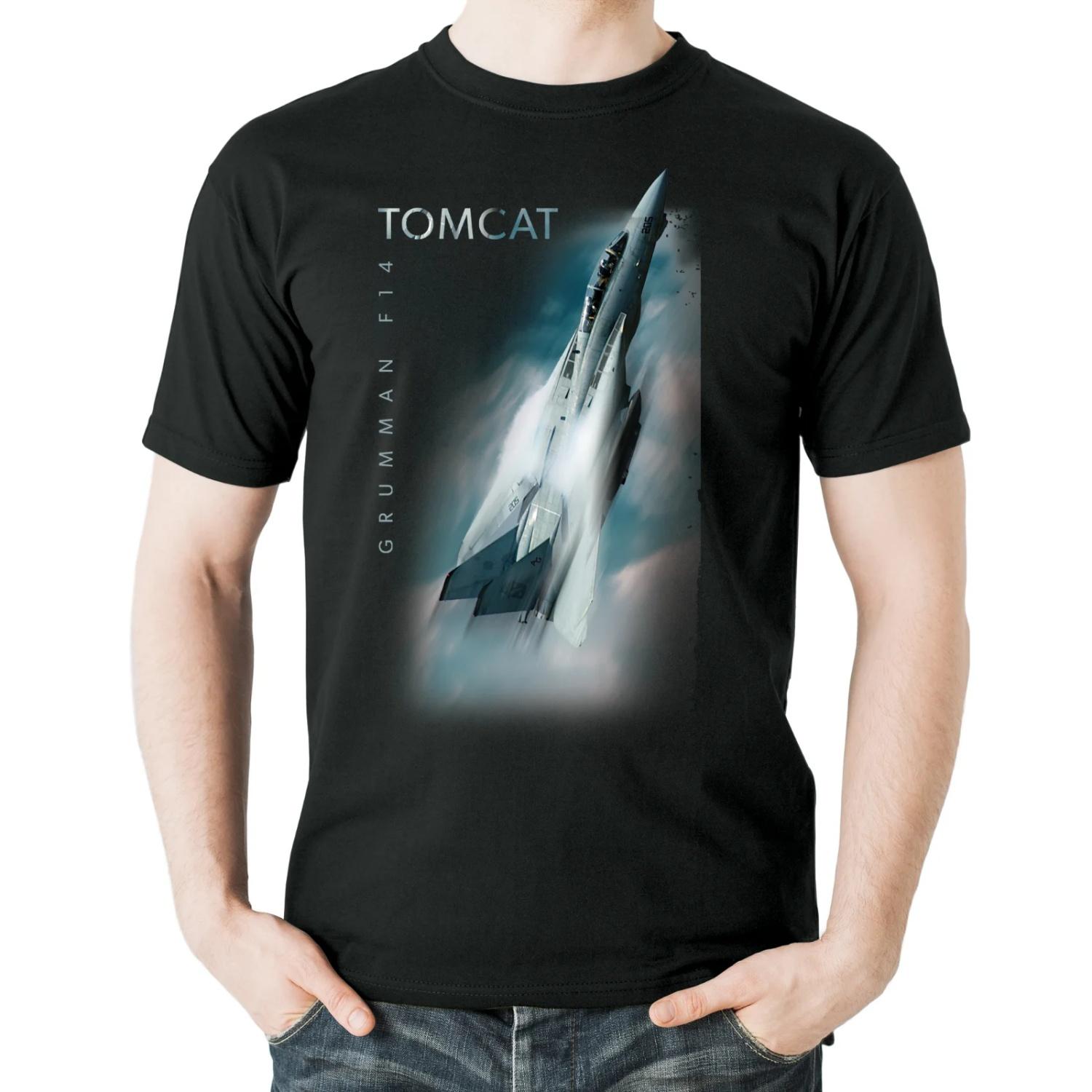 Морской истребитель F-14 Tomcat Авиационная тематическая футболка S чёрный