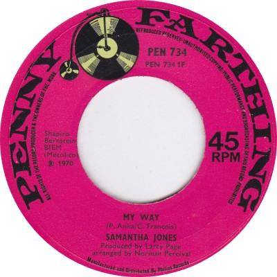 

7inch Record SAMANTHA JONES My Way PEN734 Penny Farthing 1970 UK Jazz Used