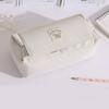 Canvas Pencil Case Double Layer Waterproof Stationery Bag Student Pencil Organizer for School Office Travel Cosmetic Bag