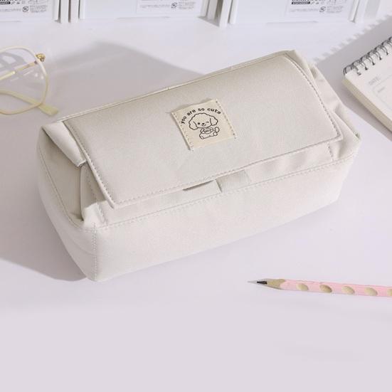 Canvas Pencil Case Double Layer Waterproof Stationery Bag Student Pencil Organizer for School Office Travel Cosmetic Bag