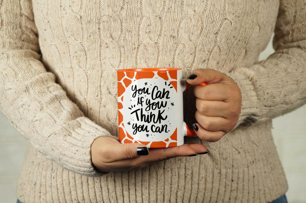 Inkdotpot You Can If You Think You Can 11 Oz Ceramic Coffee Mug Inspirational Quotes Employee Boss Coworkers Birthday