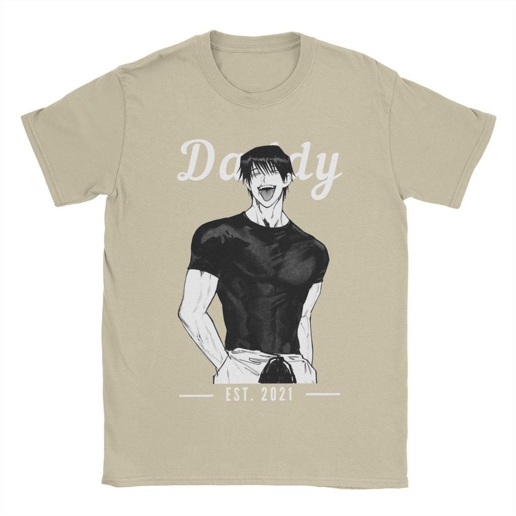 Tatuś Toji Fushiguro Anime T-shirt Męski 100% Bawełna Moda dla Mężczyzn T-shirty z Okrągłym Dekoltem Krótki Rękaw Top Rozmiar Plus