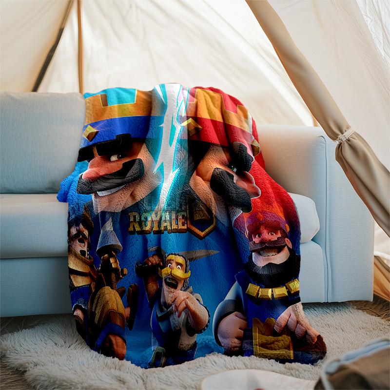 Clash Royale printed throw blanket—lightweight,soft,warm;versatile blanket for all seasons—perfect as &air-conditioning throw,nap blanket