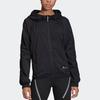 Adidas Solid Color Series Hooded Windbreaker Zip Long Sleeve Jacket Women Black EB4063