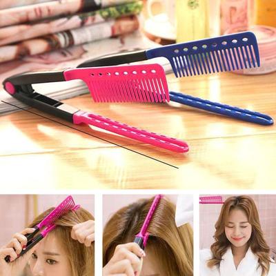 V Type Folding Hair Straightener Comb Travel Hair Comb Hairdressing Comb Hair Root Fluffy Artifact Styling Tool Barber Accessory