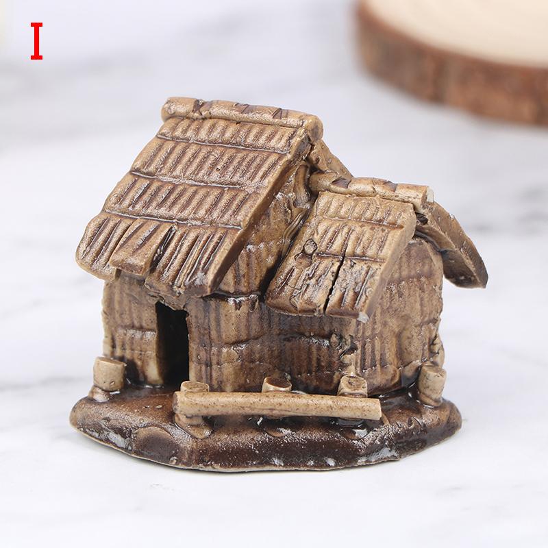 Mini Miniaturfarbkeramik Chinesische Klassische Figur Steingarten Bonsai Hütte Keramikfigur Aquarium Landschaft Handwerk Ornamente