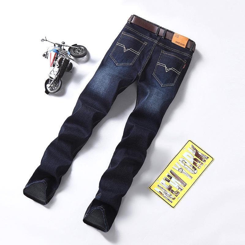 2026 Autumn/Winter Men's Loose Straight Leg Stretch Slim Fit Plus Velvet Jeans