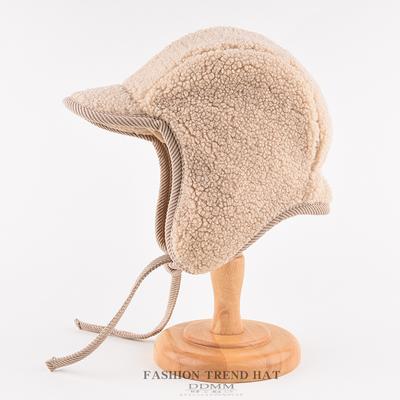 Gorro Lei Feng de Lana de Cordero para Hombre y Mujer para Otoño e Invierno, Sombrero Cálido, Gorro Frío con Lengüeta de Pato y Protección para las Orejas, Gorro de Piloto/Biker