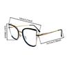 Oversized Vintage Glasses Women New Fashion Blue Light Blocking Eyewear Trendy Semi Metal Design Decorative Eyeglasses