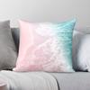 Soft Pink Turquoise Ocean Pillowcase Polyester Linen Velvet Printed Zip Decorative Sofa Seater Cushion Cover