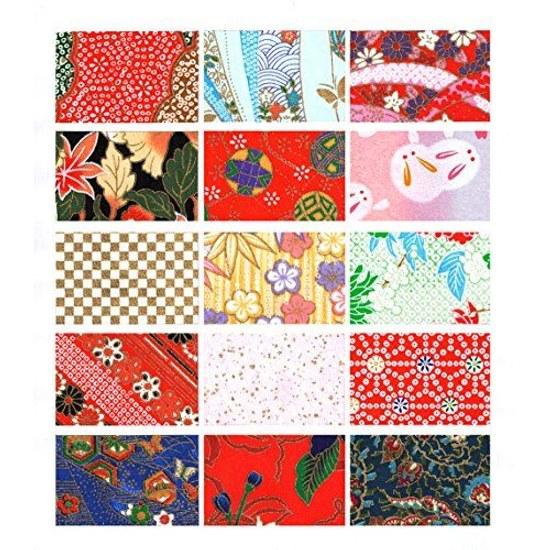 Washi Kawa Sumi Chiyogami Yuzen B4 Size 15 Patterns15 Sheets Included Set