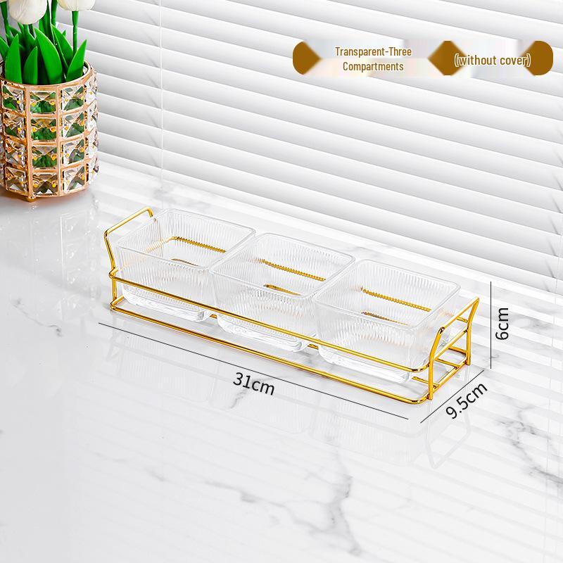 Luxury Multifunctional Fruit and Snack Compartment Plate for Home, Bar, and KTV