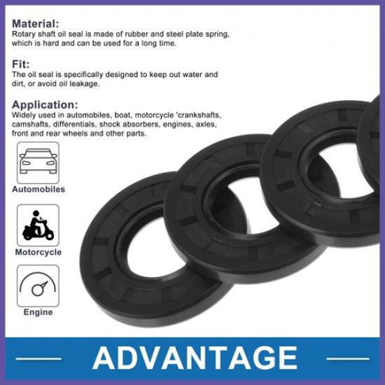 Oil Seal Seal Ring Rotary Shaft Seal Nitrile Rubber 25X52X7Mm 5 Pcs