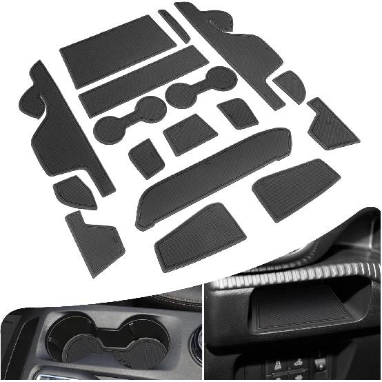 

Center Console Liner Anti Dust Mat for Ford Ranger 2024 2025 2026 Accessories Cup Holder Insert Door Pocket Pad Auto Interior Non-Slip Door Slot Trim чёрный