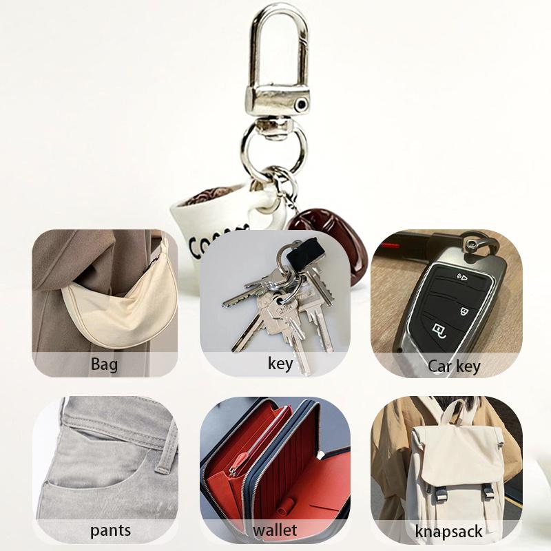 Mini Portachiavi Ciondolo Tazza da Caffè in Resina Decorazione per Borsa Ciondolo per Telefono Regalo per Amanti del Caffè Amici Colleghi Natale