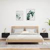 VidaXL Tables de Chevet Murales avec Lumières LED 2 pcs, Armoires de Nuit, Tables de Nuit Chambre, Moderne, Noir Bois 836829