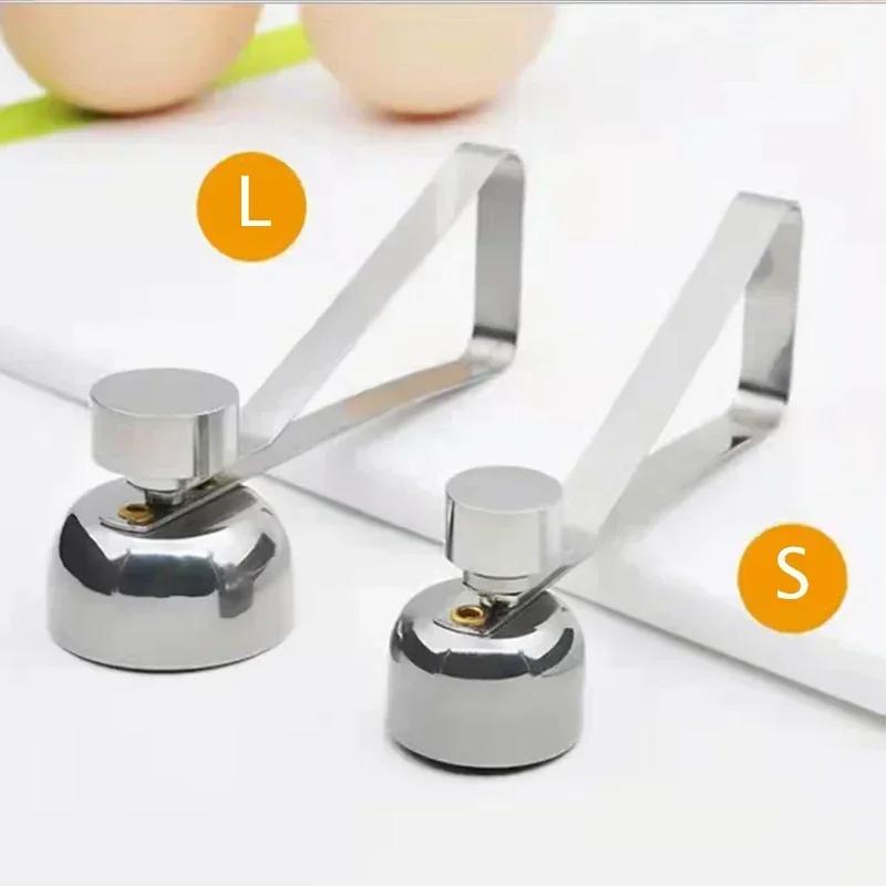 304 Metal Egg Shell Opener Eggshell Cutter Double Head Egg Topper Shell Opener Boiled Raw Creative Kitchen Gadgets Accessories