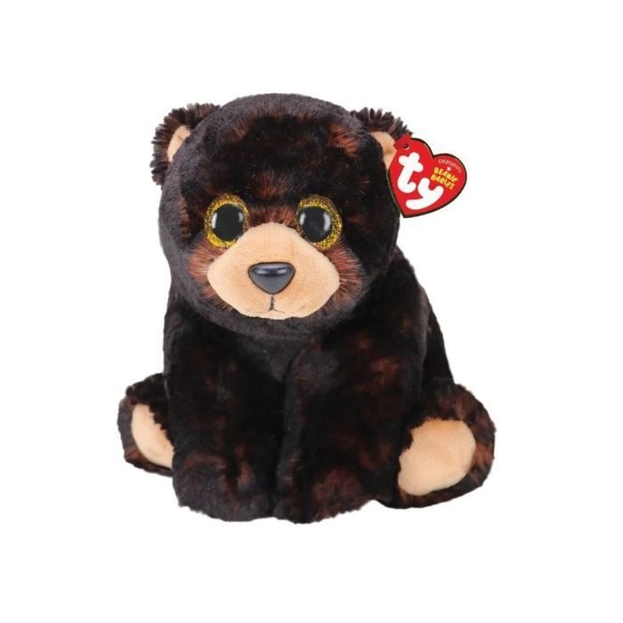 Peluche TY Beanie Buddy Kodi Ours - 24cm - Marron/Noir - Mixte - A partir de 3 ans