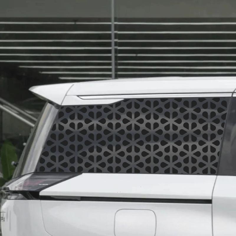 Matte Black Honeycomb Sticker for Car Side Window, Vinyl Sticker for Triangular Window Decoration,